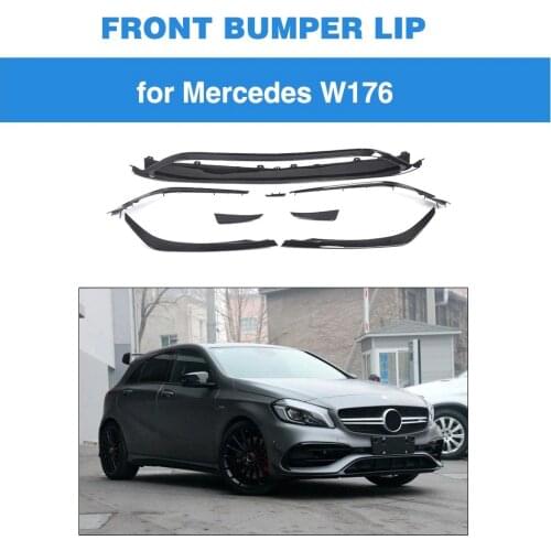 ABS Front Bumper Lip Canards Vents 8 pieces/set For Mercedes Benz W176 A200 A250 A45 AMG 5 Door Hatchback 2016 - Now