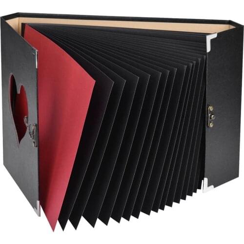 1PC Photo Album A4 DIY Scrapbook Vintage Love Heart Black Pages Present Anniversary Wedding Gift Scrapbooking Album Kits