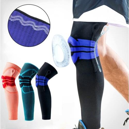 Long Leg Knee Brace Strap Patella Medial Support Strong Compression Protection Sport Pads Basketball Football