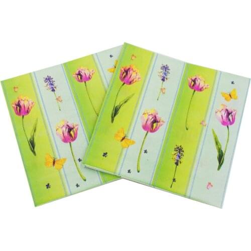 33*33cm 20pcs/lot Flower Color Printed Paper Napkin Creative Paper Towel Tissue Napkin Birthday Party Decorations