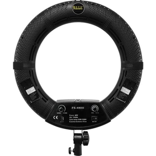 Black Yidoblo FS-480II Led Ring Light Kit Selfie Makeup Lamp 18inch Photography Lighting 48W Led Video Studio Light 3200K-5500K