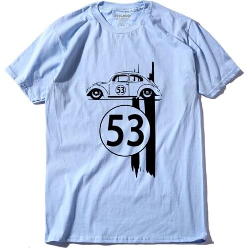 COOLMIND CA0104A 100% cotton summer 53 car print men T shirt casual short sleeve loose Tshirt tops tees shirt loose t-shirt pthd