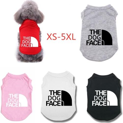 Designer Pet Dog Clothes Sweat Shirt Vest, Spring Summer Medium and Large Dogs Pure Cotton T-shirt Puppies Clothes Dog Face Vest