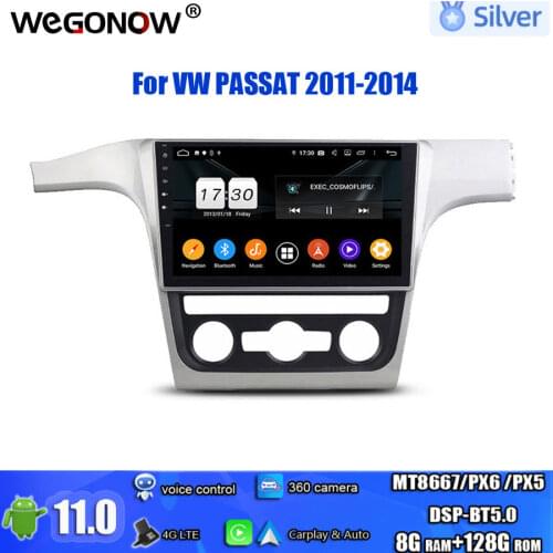 For VW PASSAT 2011-2014 DSP 10.1" HD TDA7851 IPS Android 10.0 4GB 64GB ROM Car DVD Player GPS MAP CD RDS Radio wifi Bluetooth5.0