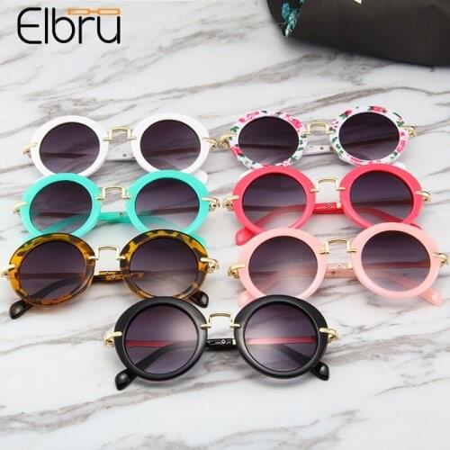 Elbru New Fashion Children Sunglasses Vintage Metal Boys Girls Sungshades Ultraviolet-proof Sun Glasses Colorful Eyewear For Kid