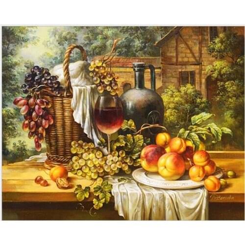 14/16/18/27/28 Restaurant decoration, fruit painting Needlework 14CT Canvas Handmade Embroidery DMC Cross Stitch Kits DIY