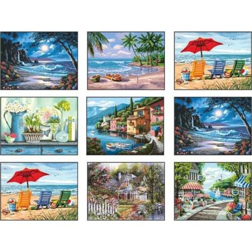 Painting By Numbers Landscape Drawing On Canvas HandPainted Gift Picture By Number Waterfall Kits Home Decoration