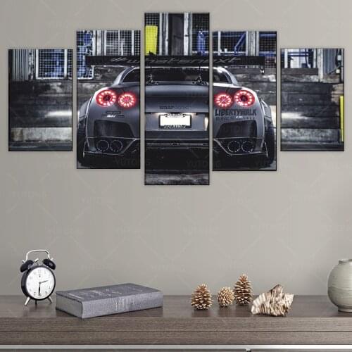 Canvas Pictures Wall Art Decor Bedroom Printing 5 Pieces Large Nissan Skyline Gtr Car Poster Modular Paintings Framework Artwork