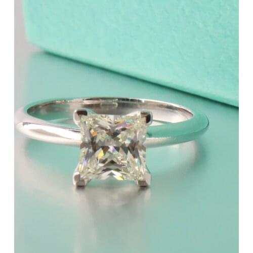 Princess cut 0.8ct Lab Sona Diamond Ring 100% Original 925 sterling silver Engagement Wedding band Rings for Women Jewelry