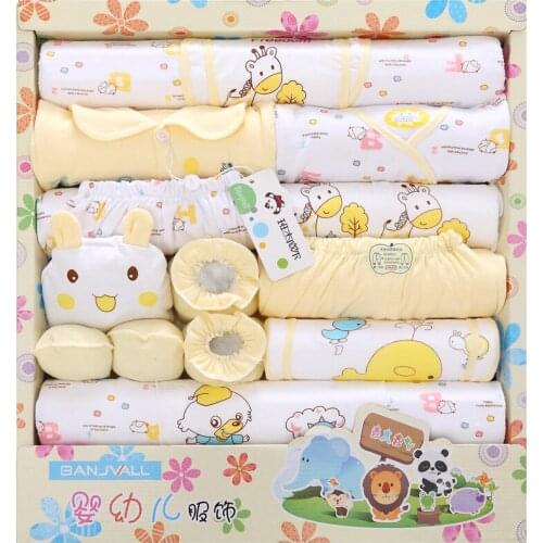 18 piece newborn baby set boy clothes 100% cotton infant suit baby girl clothes outfits pants baby clothing hat bib ropa de bebe