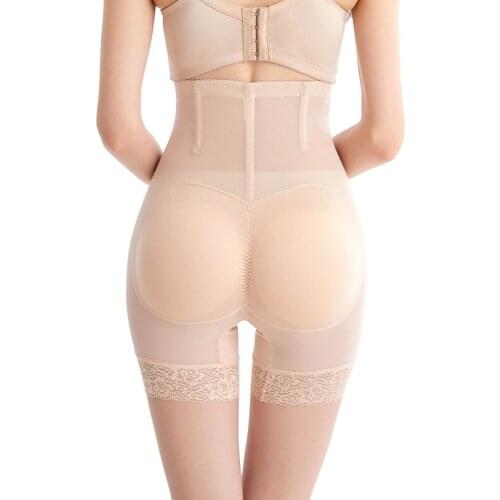 Shapewear Control Panties with Sponge Pads Women High Waist Butt Lifter Hip Shapers Sexy Buttock Builder Nude Black