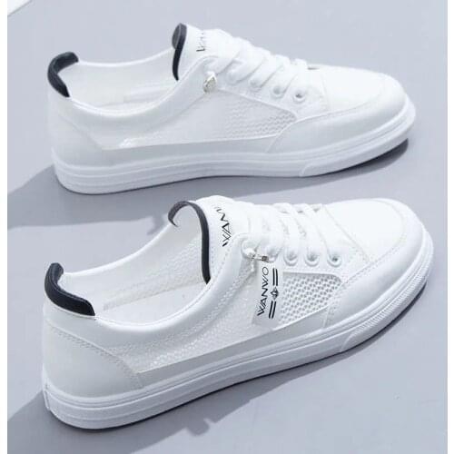 Women Casual Shoes Breathable Mesh White Shoes Summer Flats Casual Sneakers Solid Color Flat Sneakers Womens Shoes NVX424