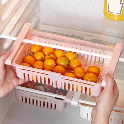 Kitchen Fridge Food Storage Organizer Rack Holder Refrigerator Layer Storage Partition Sliding Drawer Kitchen Accessories Cocina