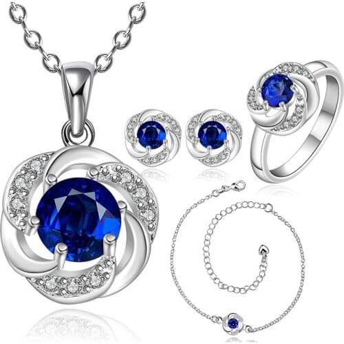 LKNSPCS783-B silver plated jewelry set, fashion jewelry set A035-D Earring 439 Necklace 470 Ring 337-8 /doeamfla dzwamrda