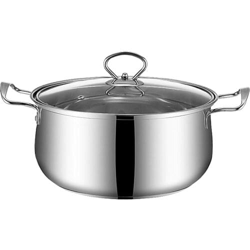 1pcs Stainless Steel Pot Milk Sauce Soup Pot Stockpot with Lid Non Stick Picnic Multifuntional Cookware