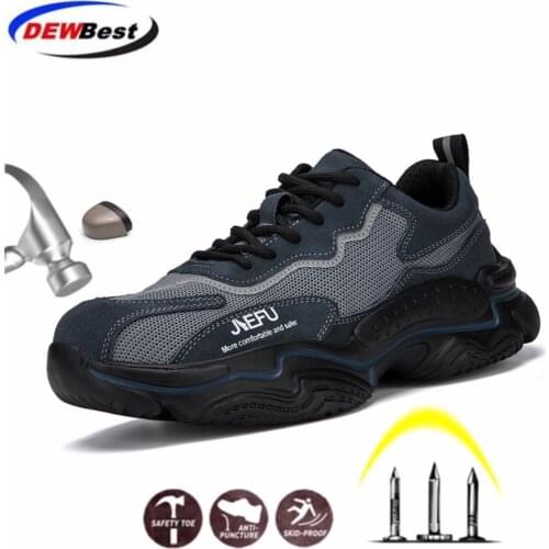 Plus Size 36-48 Lightweight Safety Shoes Men Steel Toe Safety Boots Anti-Piercing Breathable Working Shoes Man Safety shoes