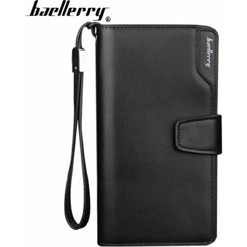 PU Leather Men Wallets 23 Card Holders Long Large Capacity Zipper Male Wallet Phone Pocket High Quality Business Wallets