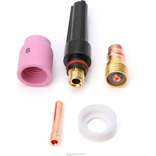 5PCS Tig Welding Torch Stubby Cup Gas Collet Body Lens Kit N24 20 Dropship