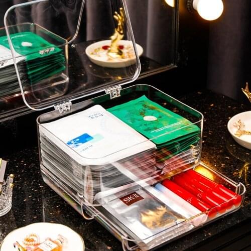 Clear Acrylic Dust-proof Makeup Organizer Storage Box Facial Mask Box Perfume Organizer Lipstick Holder Desktop Cosmetic Box