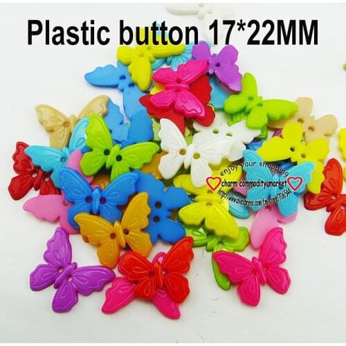 100PCS butterfly Dyed Plastic buttons coat boots sewing clothes accessory P-188