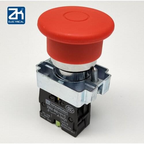 Since Lock 22 Round Aperture Xb2 -bt42c, Pull Out Reset Push Pull Type Mushroom Head Emergency Stop Button Switch 1NC
