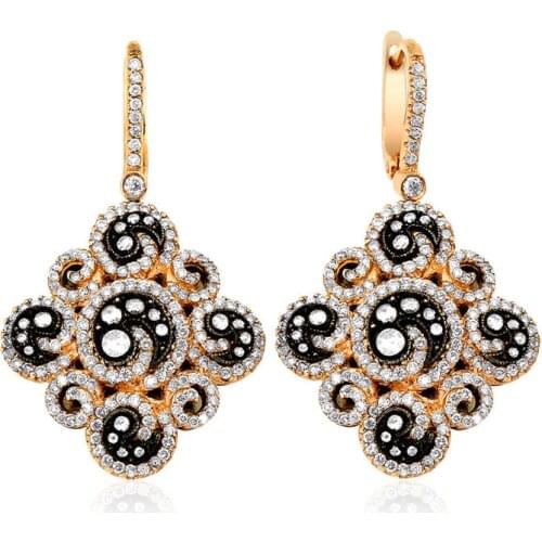 Symbol Gold 1.91 Carat Diamond Earring Piece Jewelry Rope Chain Charm Earring Jacket Bead Figure For Women