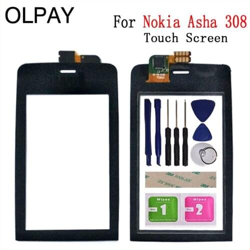 Mobile Touch Screen Glass 3.0" inch For Nokia Asha 308 N308 Touch Screen Digitizer Glass Lens Repair And Tools Accessories