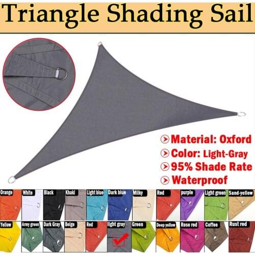 Light-Gray Color Sun Shade Sail Garden Patio Waterproof Awning Camping Picnic Tent Outdoor Swimming Pool Triangle Shading Sail