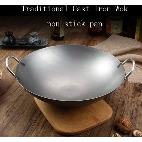 Traditional Chinese Wok Outdoor Pilaf Cauldron Non Stick Cooking Pot Wok Cast Iron Cookware Jogo De Panela Cookware BC50CG