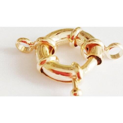 10 pcs/ lot High quality nice sailor clasp,11 mm/13 mm/15 MM,necklace or bracelet clasp,pearl clasp,WITH real 18k gold plating