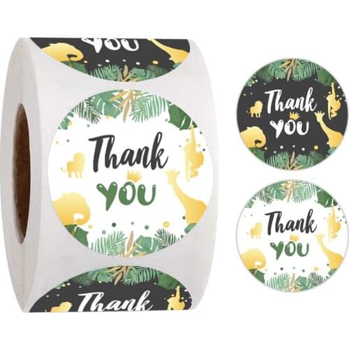100-500Pcs Thank You Stickers Seal Labels Cute Animals Stickers For Envelope Sealing Labels Stickers School Stationery Supply