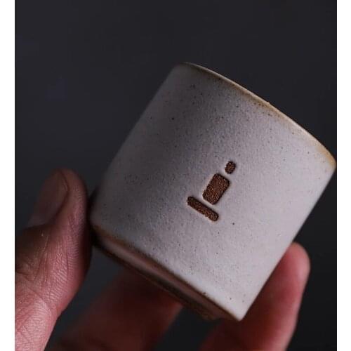 White ceramic tea cup handmade porcelain teacups zen small tea bowl cup 35ml