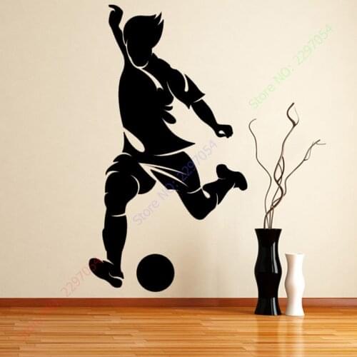 Free shipping New Left Foot Striker Football Wall Paper Living Room Decorative Sport Player Wall Sticker Home Decor