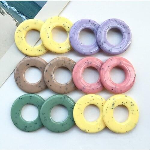 New arrived 50pcs/lot 29mm color printing geometry rounds shape resin beads diy jewelry earring/garment accessory