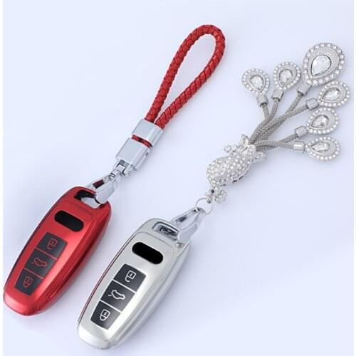 TPU Car Key Cover Protection For Audi C8 Q8 A6L A7 A8 D5 2018 2019 Shell Accessories Ring Full Cover Protector