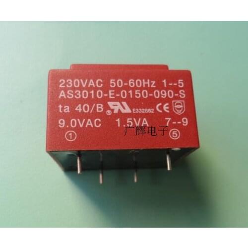 1pcs AS3010-E-0150-090-S encapsulated transformer 32.5×27.5×21.8MM Direct soldering EI30/10.5 1.5VA 230V to 9V transformer