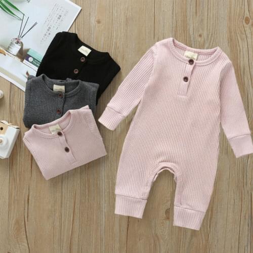 Newborn Infant Baby Boy Girl Knitted Romper Jumpsuit Clothes Outfit Children Kids Autumn Winter New Fashion Solid Cotton Romper