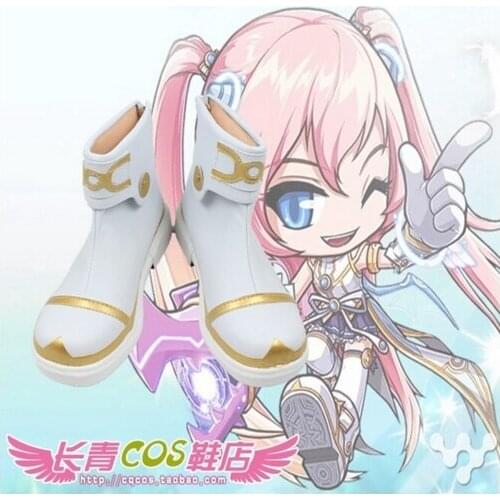 Angelic Buster White Short Cosplay Shoes Boots C006