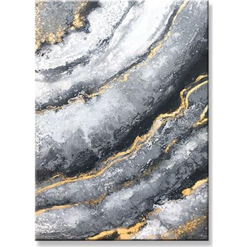 Beautiful art Handmade oil painting on canvas gold line gray back Wall art home decor hanging picture for living room bedroom