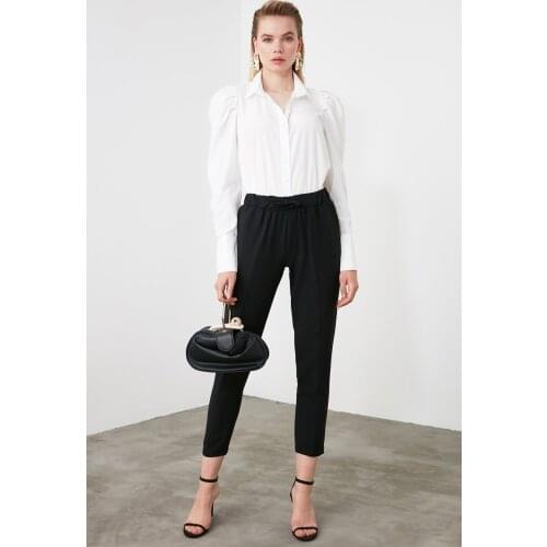 Black Lacing Detailed High Quality Elite Women 'S Jeans Pants