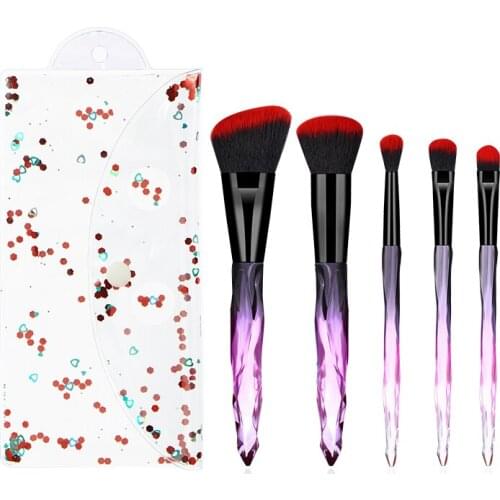 5-piece crystal gradient style makeup brush set foundation blush eye shadow concealer lip makeup makeup brush beauty tools