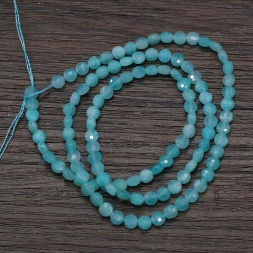 Natural Semi-Precious Stones Beaded Fashion Oblate Section Amazonite Beads for Jewelry Making DIY Bracelet Necklace Accessories