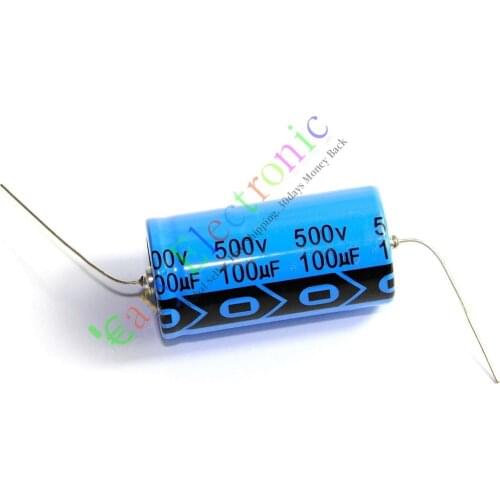 Wholesale and retail 10pc 500V 100uf 85C New long copper leads Axial Electrolytic Capacitor audio amp free shipping