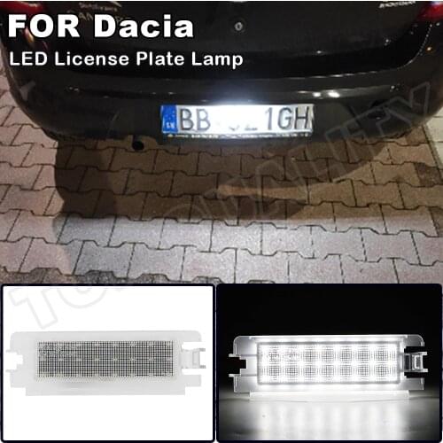 Fits For 2013 2014 2015 2016 2017 2018 2019 Dacia Sandero Mk2 II Logan Mk2 II LED License Plate Light Number Plate Lamp 12V 3W