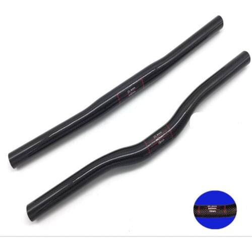 NO LOGO 3K gloss Full Carbon Mountain Bike Bicycle Handlebar 25.4*42/44/46/48/50/52/54/56/60/70cm Carbon MTB Flat Rise Handlebar