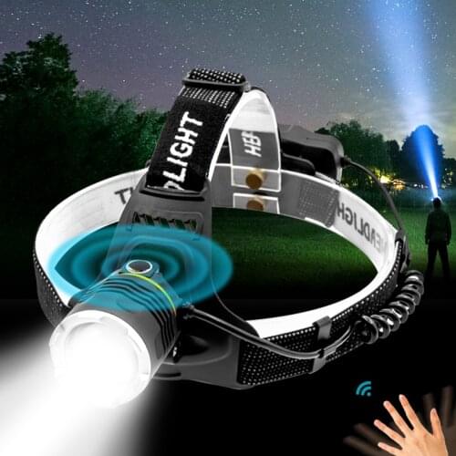 Drop Shipping Powerful 5200mah XHP50 IR Sensor LED Headlight Waterproof USB18650 Rechargeable Induction Headlamp Fishing Lantern