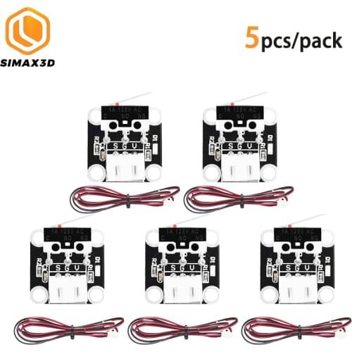 SIMAX3D 5pcs Mini End Stop Micro Limit Switch X/Y/Z Axis 5A 250V 3Pin N/O N/C Control with 1M Wire for CR-10 Series Ender-3