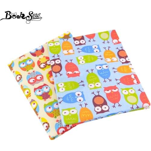 Light Blue Cotton Fabric Lovely Owls Designs Quilting Patchwork Home Textile Twill Bedding Scrapbooking Decoration Tela Sewing