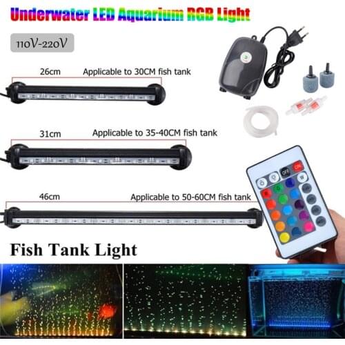 Aquarium LED Lighting RGB Remote Aquarium Light Fish Tank Aquarium Decoration Waterproof Underwater Bluetooth Controller Lightin