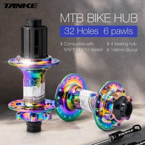 TANKE 148 boost MTB Hubs 32holes 6 pawls aluminum Alloy freehub for cassette cogs 7 8 9 10 11 12s speed thru axle oil slick bike